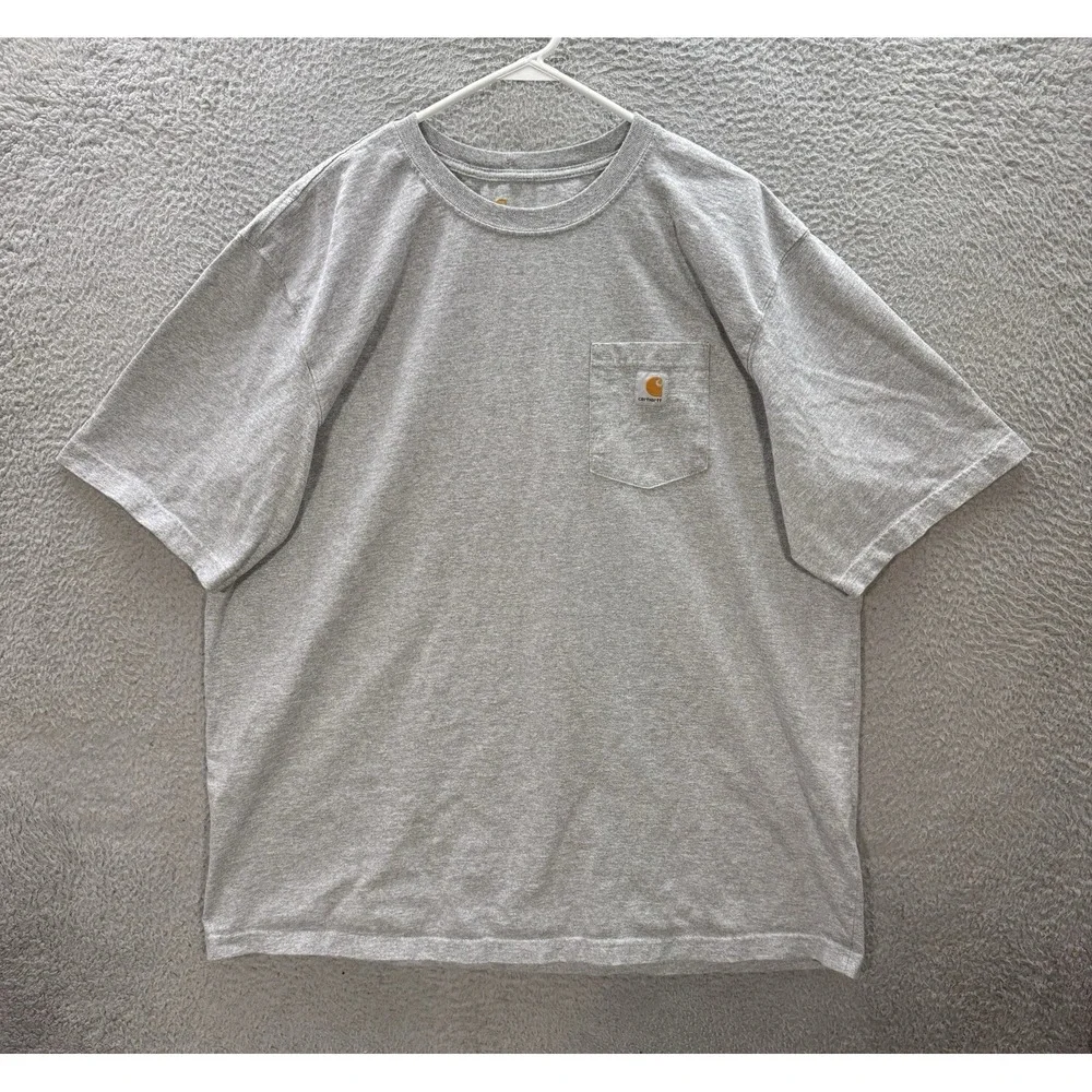 Carhartt Shirt Adult 2XL XXL Gray Crewneck Tee Workwear Skater‎ Grunge Mens
